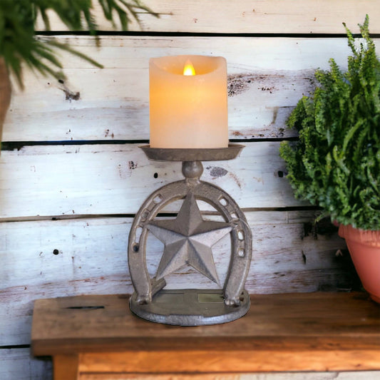 Candle Holder Farmhouse Horse Shoe - The Renmy Store Homewares & Gifts 