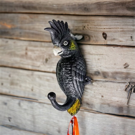 Cockatoo Black Yellow Tail Bird Iron Hook - The Renmy Store Homewares & Gifts 