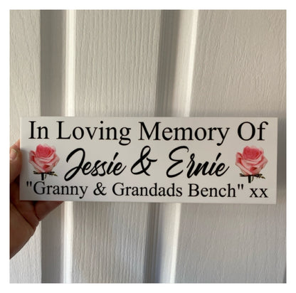 Memorial Memory Of Custom Personalised Rose Sign