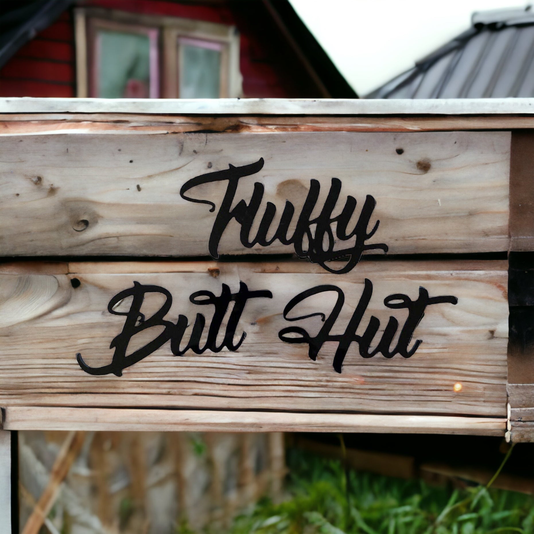 Fluffy Butt Hut Chicken Sign - The Renmy Store Homewares & Gifts 