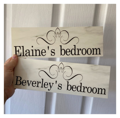 Toilet Laundry Bathroom French Scroll Door Room Sign