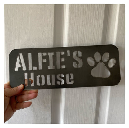 Kennel House Dog Custom Personalised Cor10 Steel Rusty Metal Sign