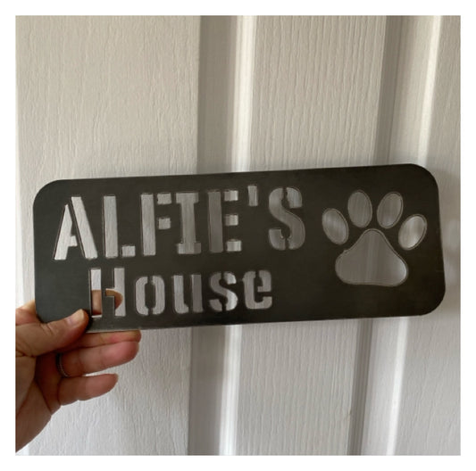 Kennel House Dog Custom Personalised Cor10 Steel Rusty Metal Sign