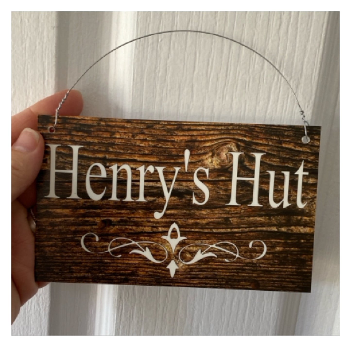 Custom Personalised Dark Wood Look Sign