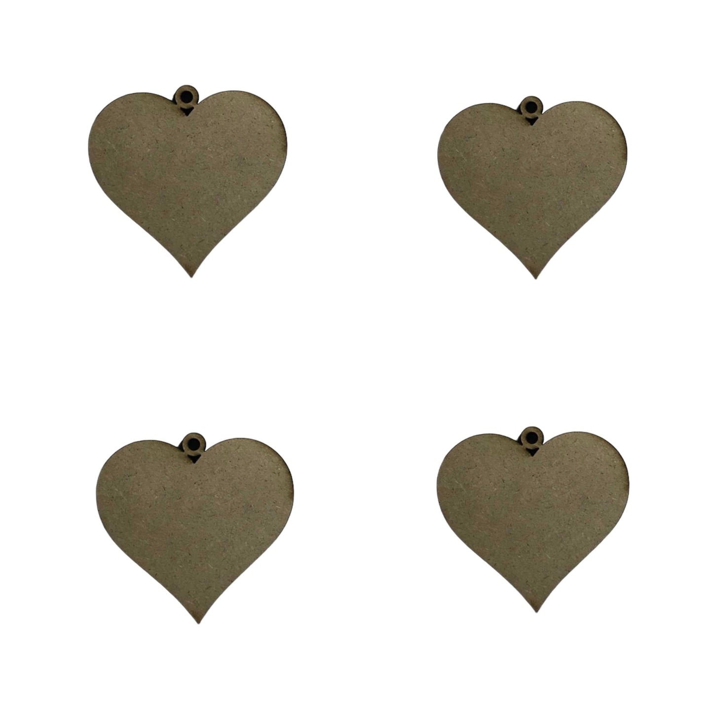 Hanging Heart x 4 Raw Hearts Timber MDF - The Renmy Store Homewares & Gifts 