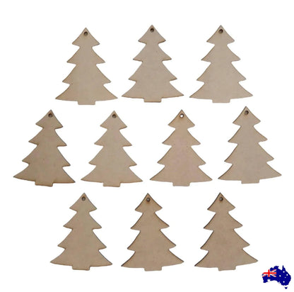 Tag Tags Tree Set of 10 Raw MDF Wooden DIY Craft - The Renmy Store Homewares & Gifts 