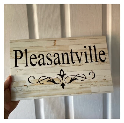Custom Personalised White Wash Scroll Sign