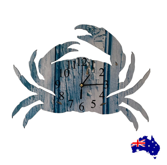 Clock Wall Crab Coastal Beach Aussie Made