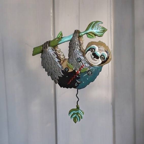 Clock Wall Sloth Slow Poke Allen Designs Pendulum - The Renmy Store Homewares & Gifts 