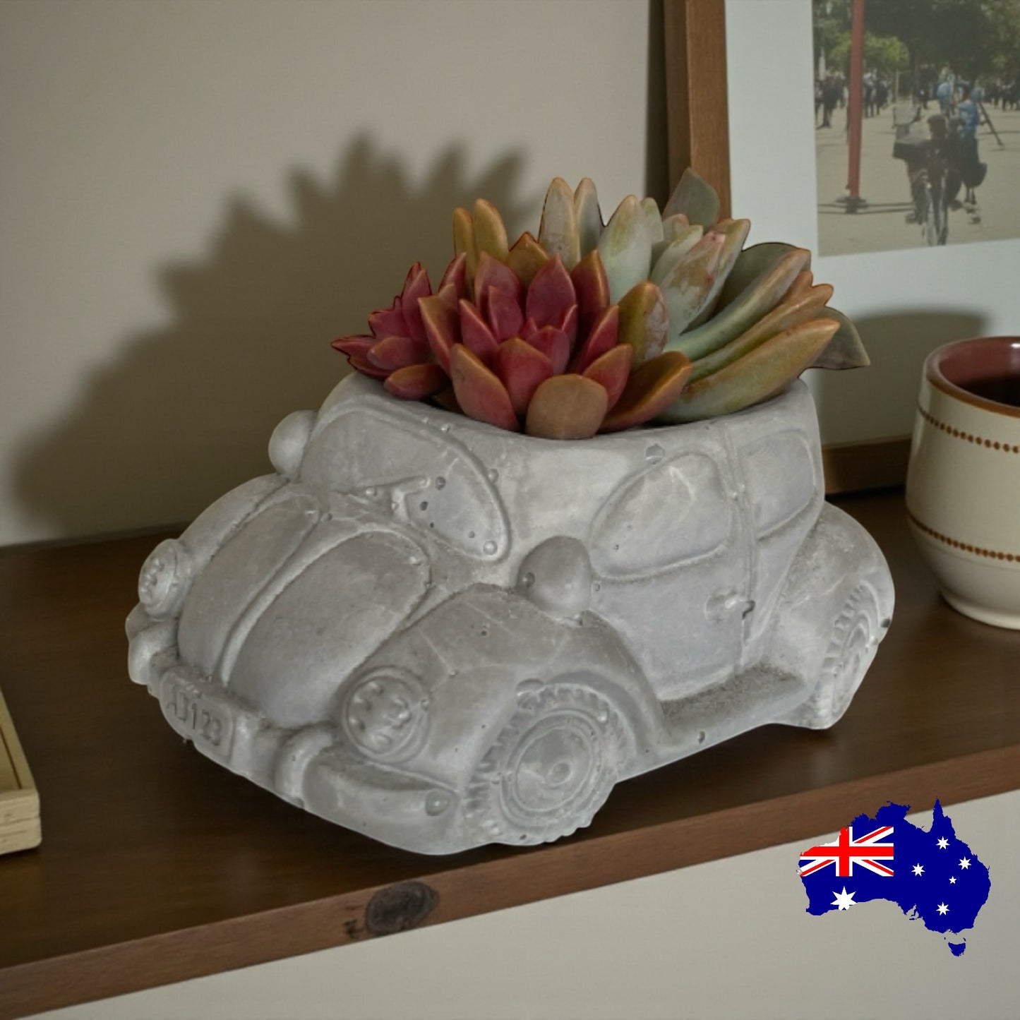 Planter Pot Car Beetle VW Aussie Handmade Concrete