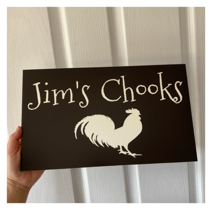 Rooster Chicken The Coop Personalised Custom Sign