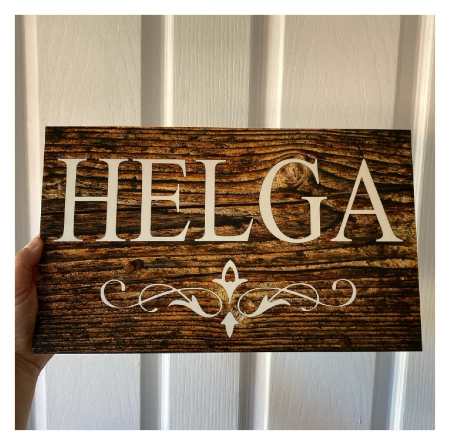 Custom Personalised Dark Wood Look Sign