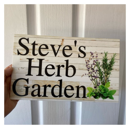 Herb Herbs Garden Custom Personalised Sign