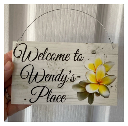 Frangipani Custom Personalised Sign