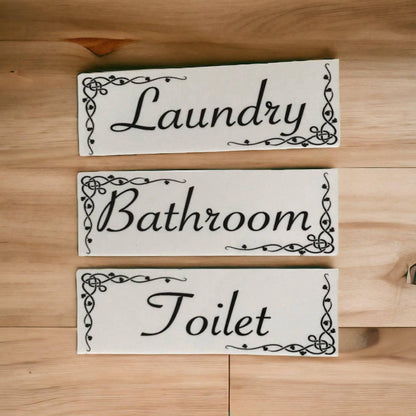 Toilet Laundry Bathroom Vintage Door Room Sign - The Renmy Store Homewares & Gifts 