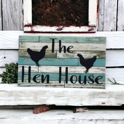 The Hen House Blue Timber Style Sign - The Renmy Store Homewares & Gifts 