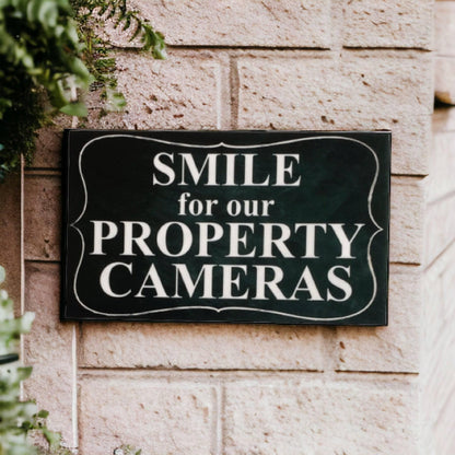 Property Cameras Security Vintage Sign - The Renmy Store Homewares & Gifts 