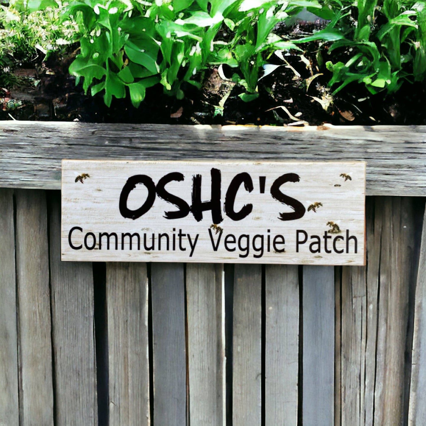 Custom Veggie Patch Garden Bees Sign - The Renmy Store Homewares & Gifts 