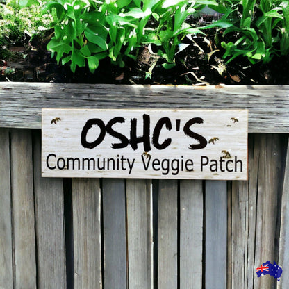 Custom Veggie Patch Garden Bees Sign - The Renmy Store Homewares & Gifts 