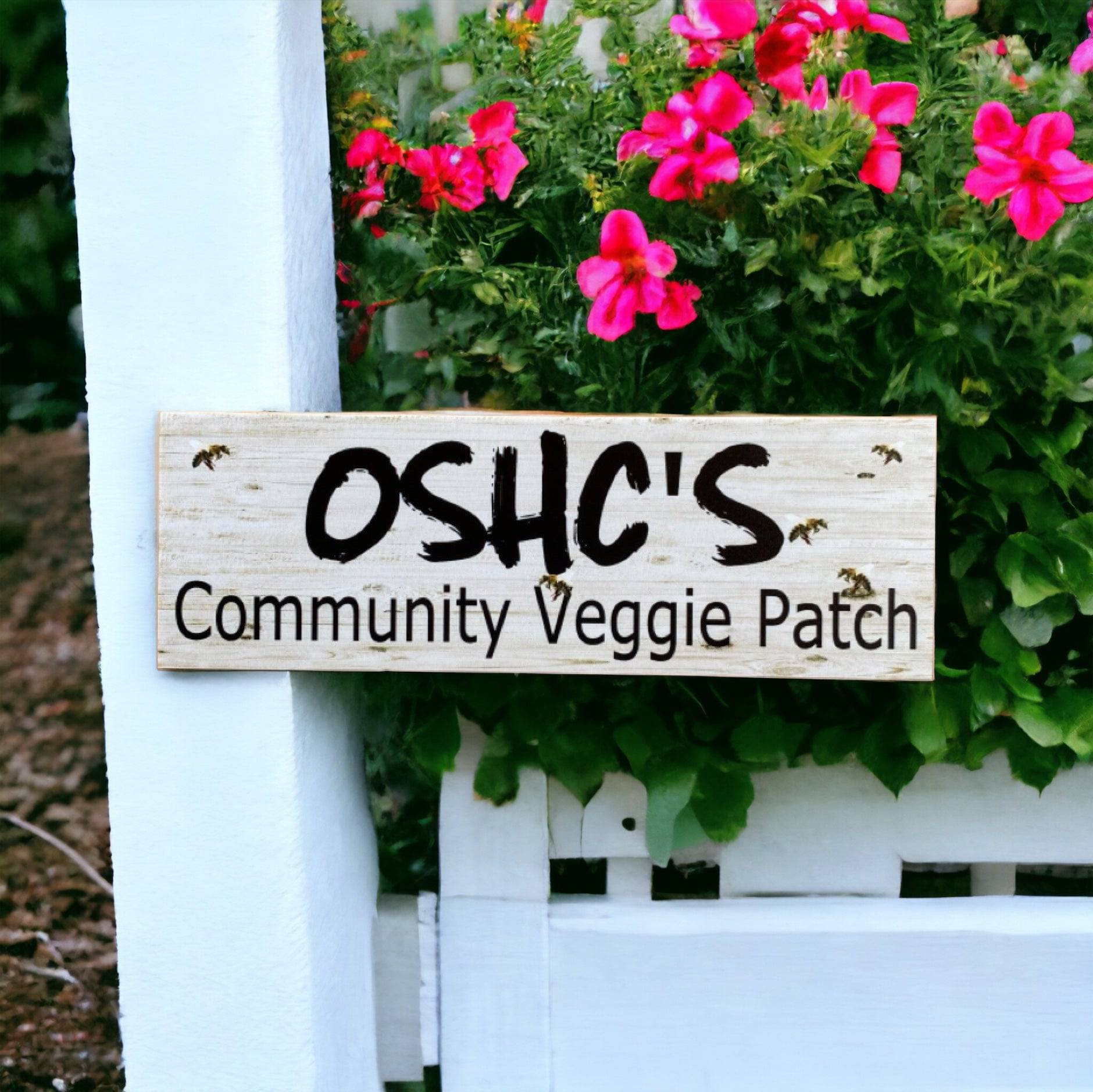 Custom Veggie Patch Garden Bees Sign - The Renmy Store Homewares & Gifts 