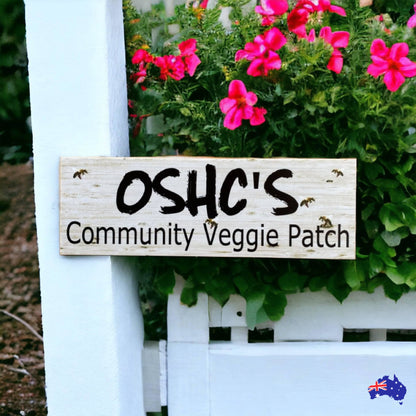 Custom Veggie Patch Garden Bees Sign - The Renmy Store Homewares & Gifts 