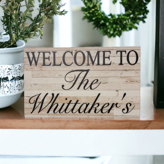 Welcome Custom Personalised Sign - The Renmy Store Homewares & Gifts 