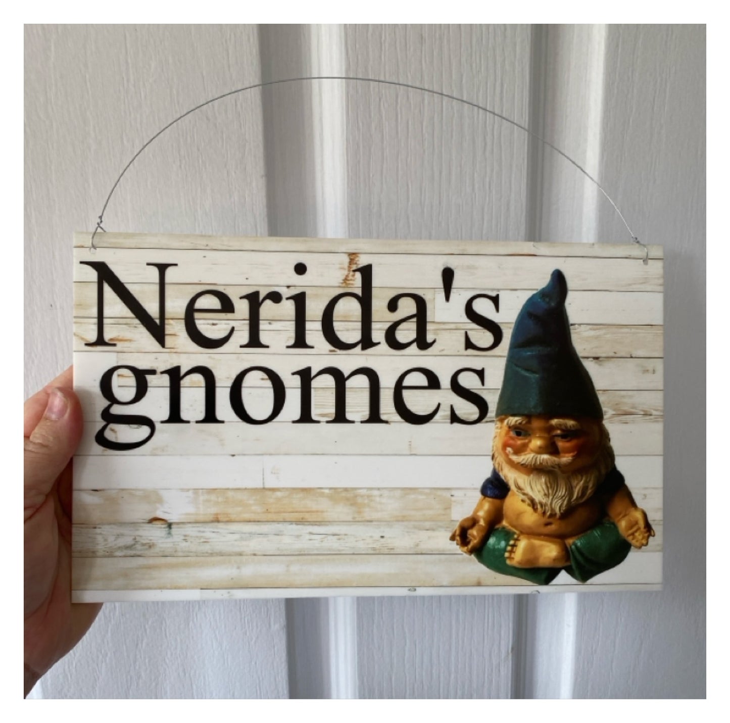 Gnome Custom Personalised Rustic Garden Sign