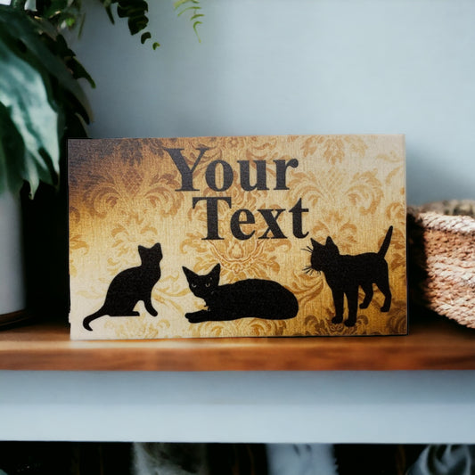 Cat Cats Kitty Personalised Custom Sign - The Renmy Store Homewares & Gifts 