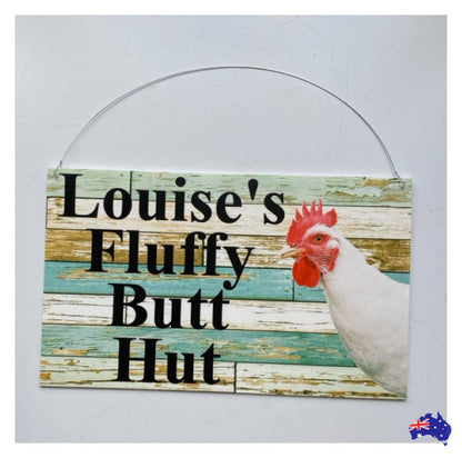 Chicken Hen White Custom Sign - The Renmy Store Homewares & Gifts 