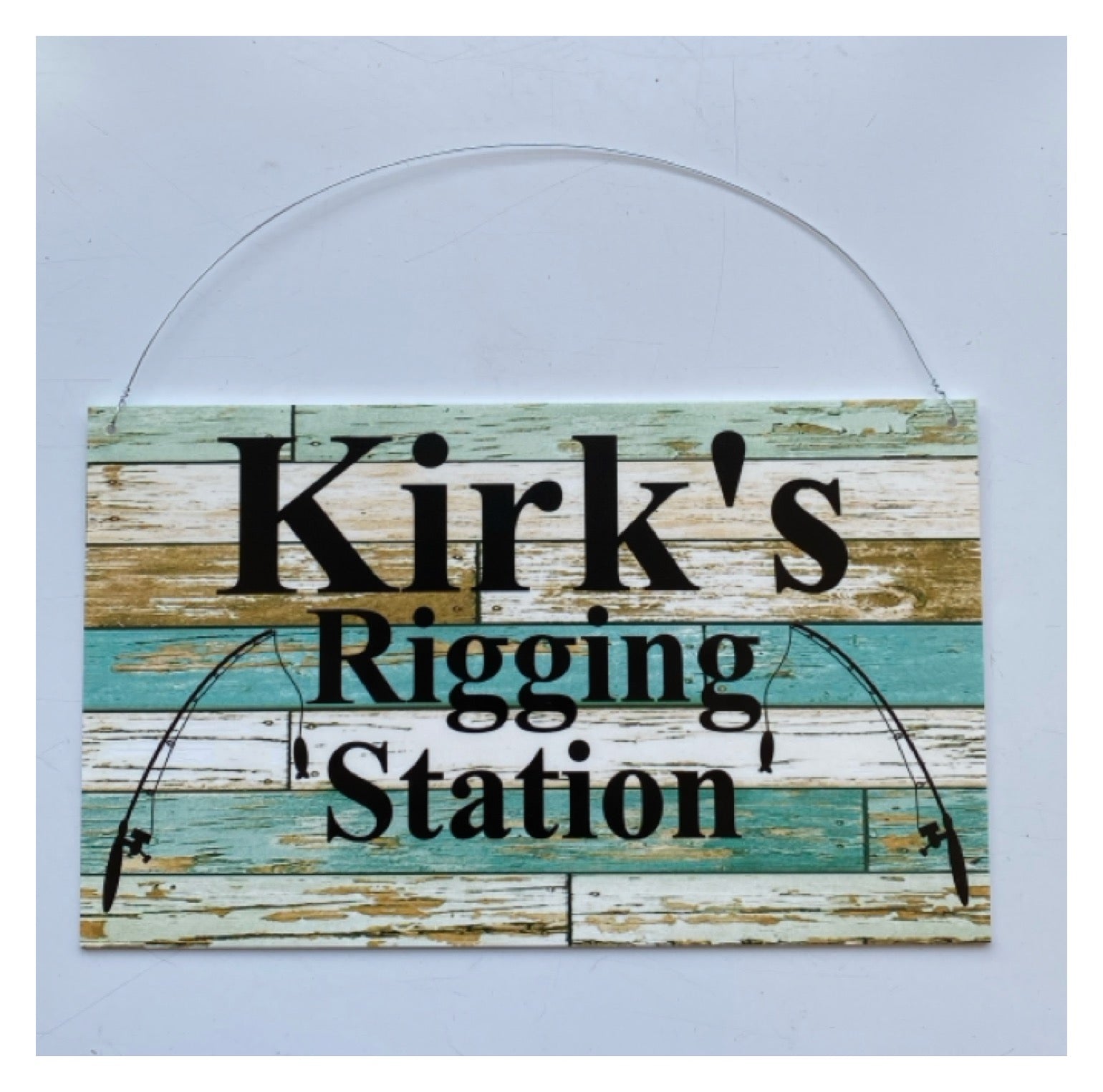 Fishing Rods Blue Custom Personalised Sign - The Renmy Store Homewares & Gifts 