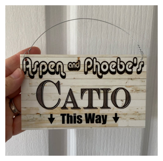 Cat Catio Enclosure Run Custom Personalised Name Sign