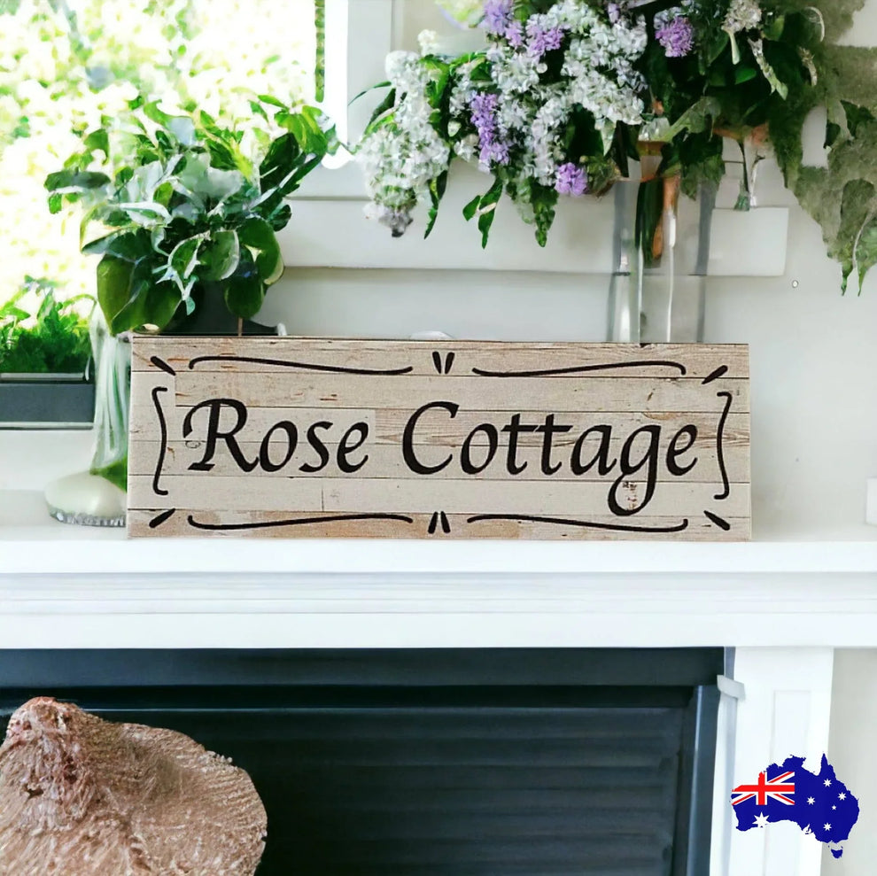 Custom Cottage Sign - Personalised Rustic Chic Signage - Australian ...