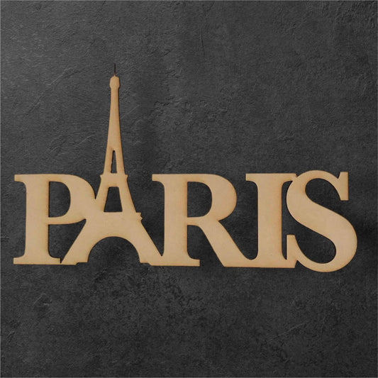 Paris Word Eiffel Tower French Plain DIY Raw MDF Timber - The Renmy Store Homewares & Gifts 