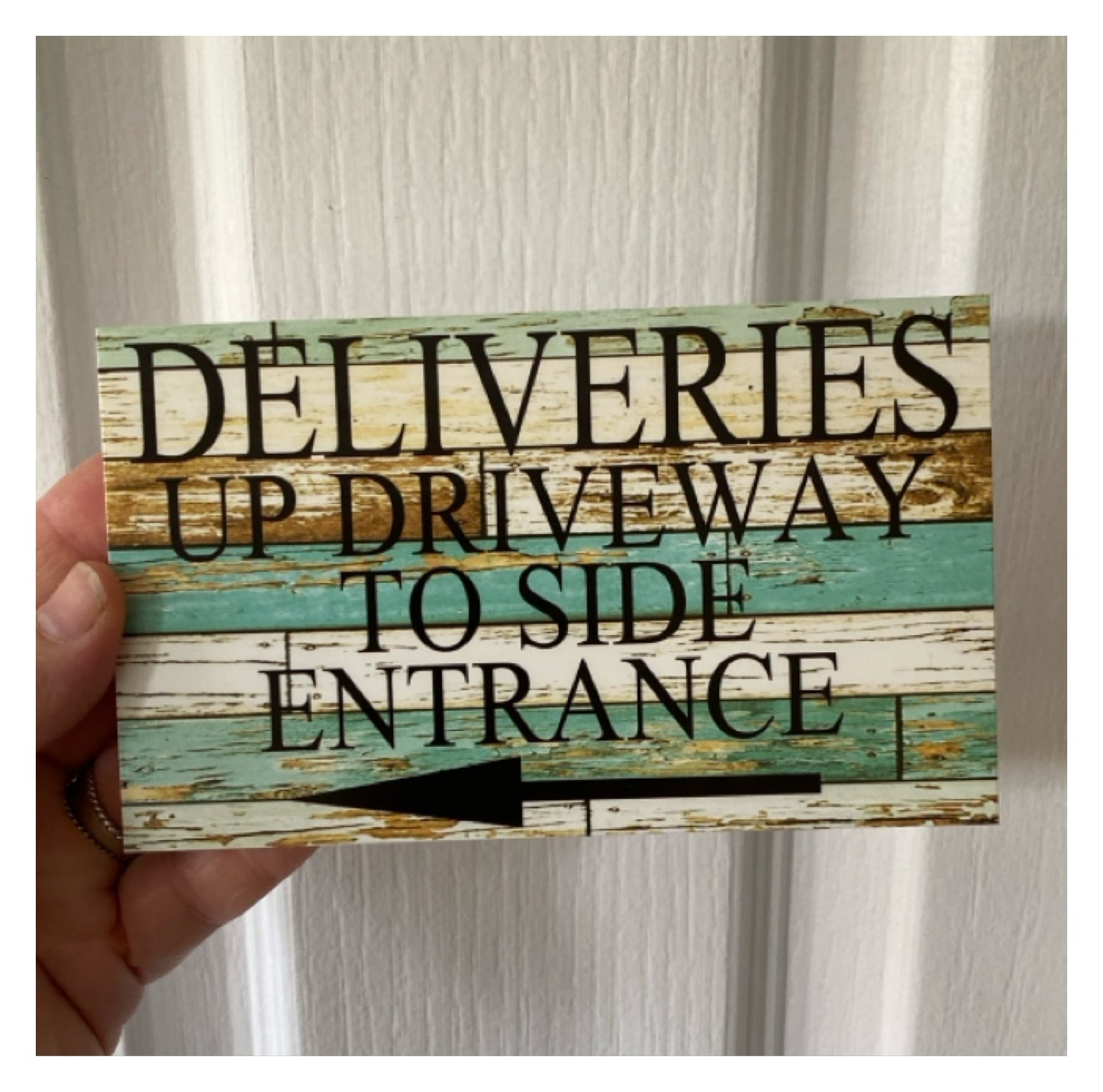 Custom Personalised Blue Timber Look Sign