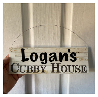 Cubby House Custom Personalised Kids Name Sign