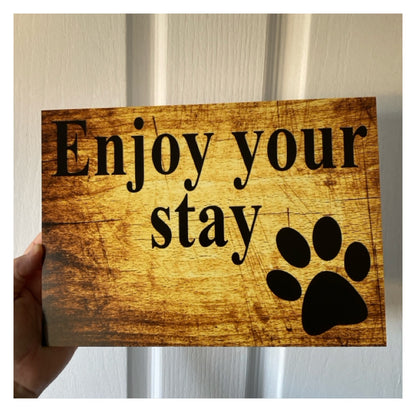 Paws Custom Personalised Rustic Sign
