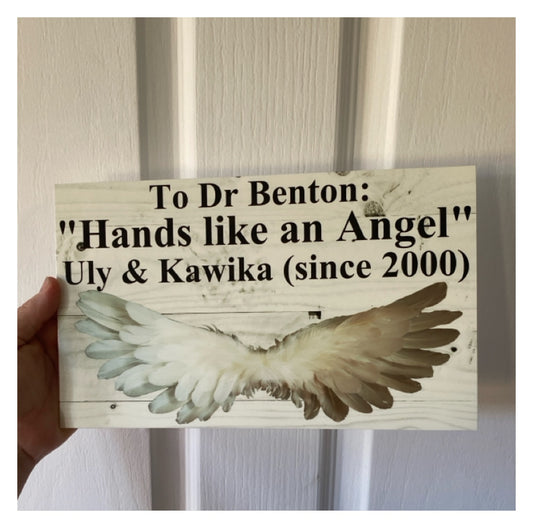 Angel Wings Custom Personalised Shabby Sign