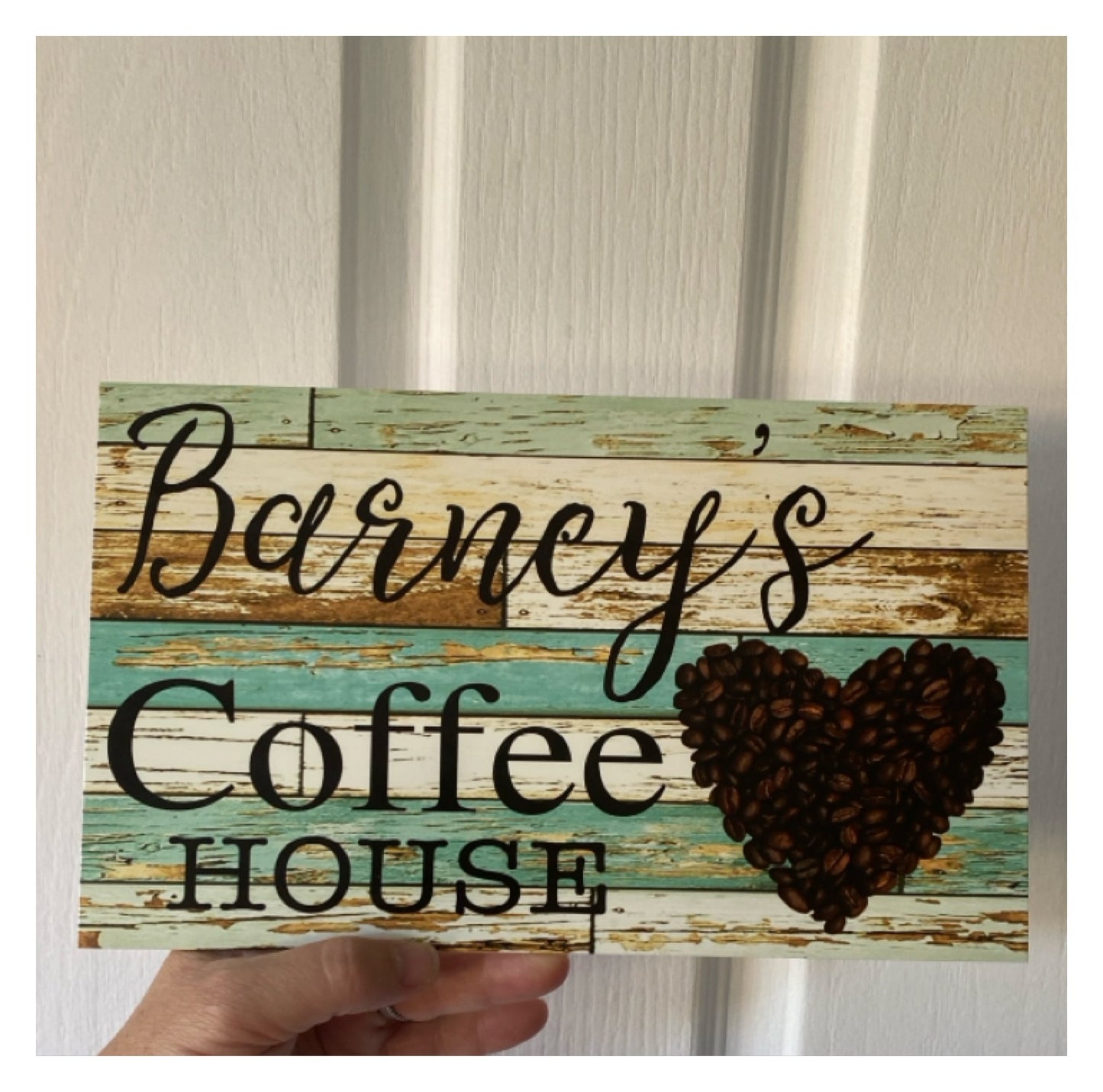 Coffee House Cafe Blue  Vintage Custom Sign