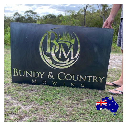 Business Logo Company Shop Custom Rusty Cor10 Steel Metal Sign