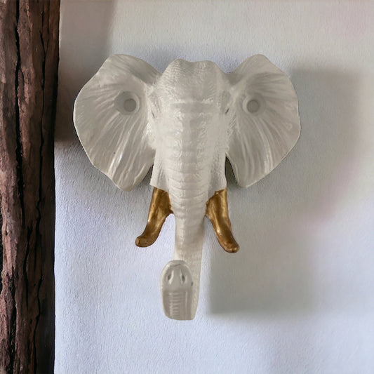 Elephant White Gold Hook - The Renmy Store Homewares & Gifts 
