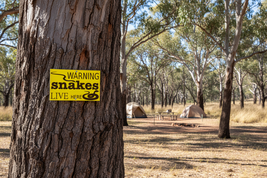 Warning Snakes Sign - Bright Yellow - Australian Made