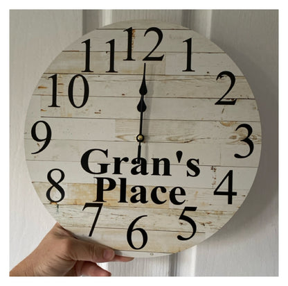 Clock Wall Wooden Custom Personalised Aussie Made