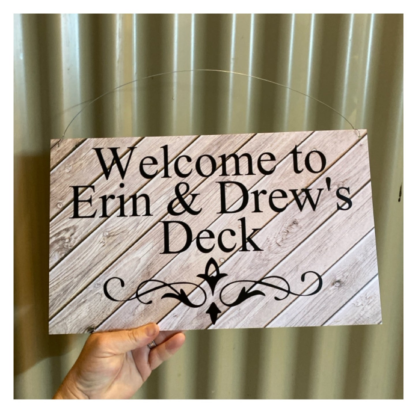 Custom Personalised Timber Rustic Deck Wood Sign
