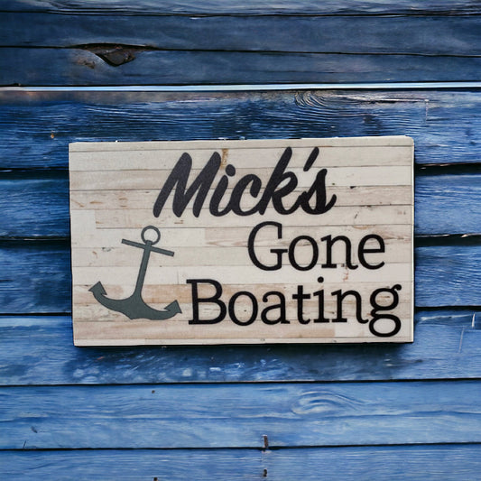 Gone Boating Custom Personalised Sign - The Renmy Store Homewares & Gifts 