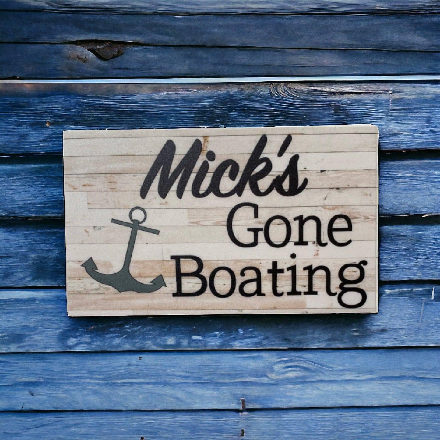 Gone Boating Custom Personalised Sign - The Renmy Store Homewares & Gifts 