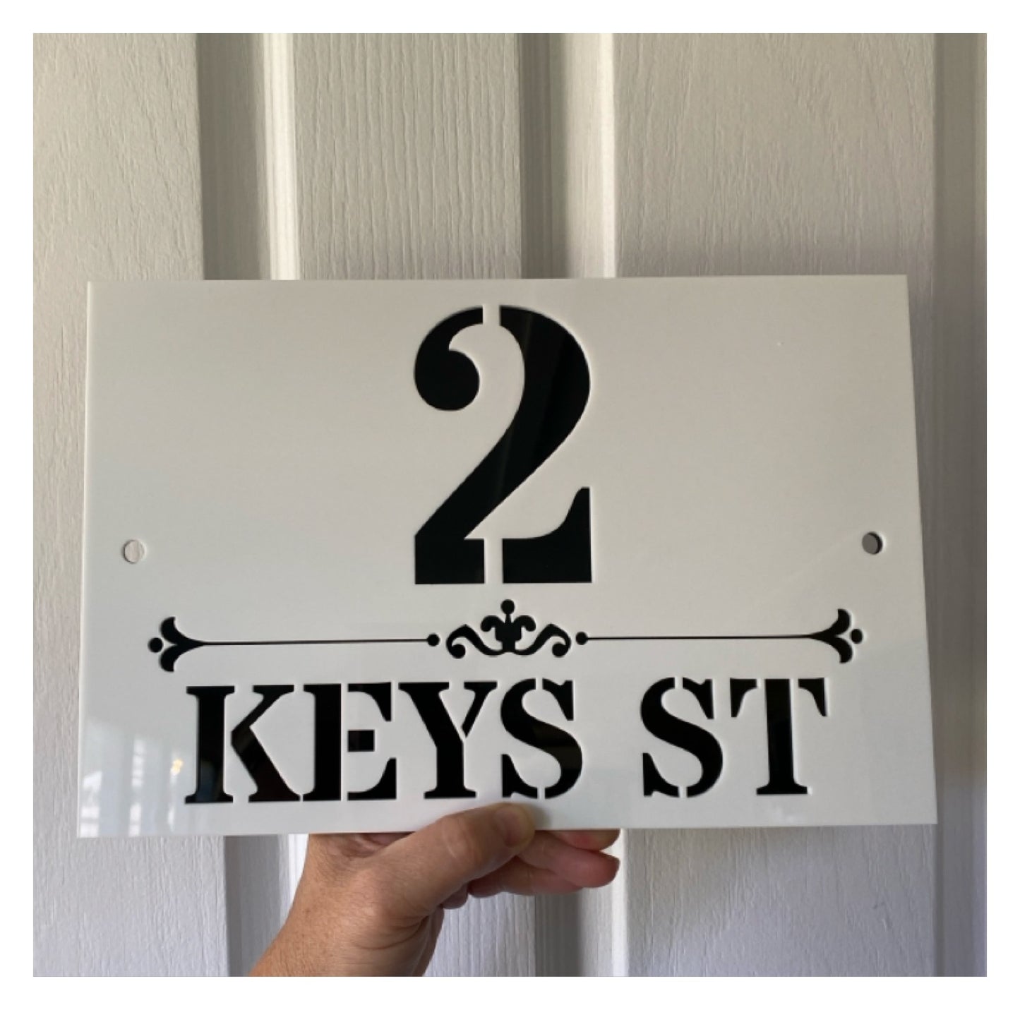 Personalised Street Number Address Letter Box White House Custom Classic Sign