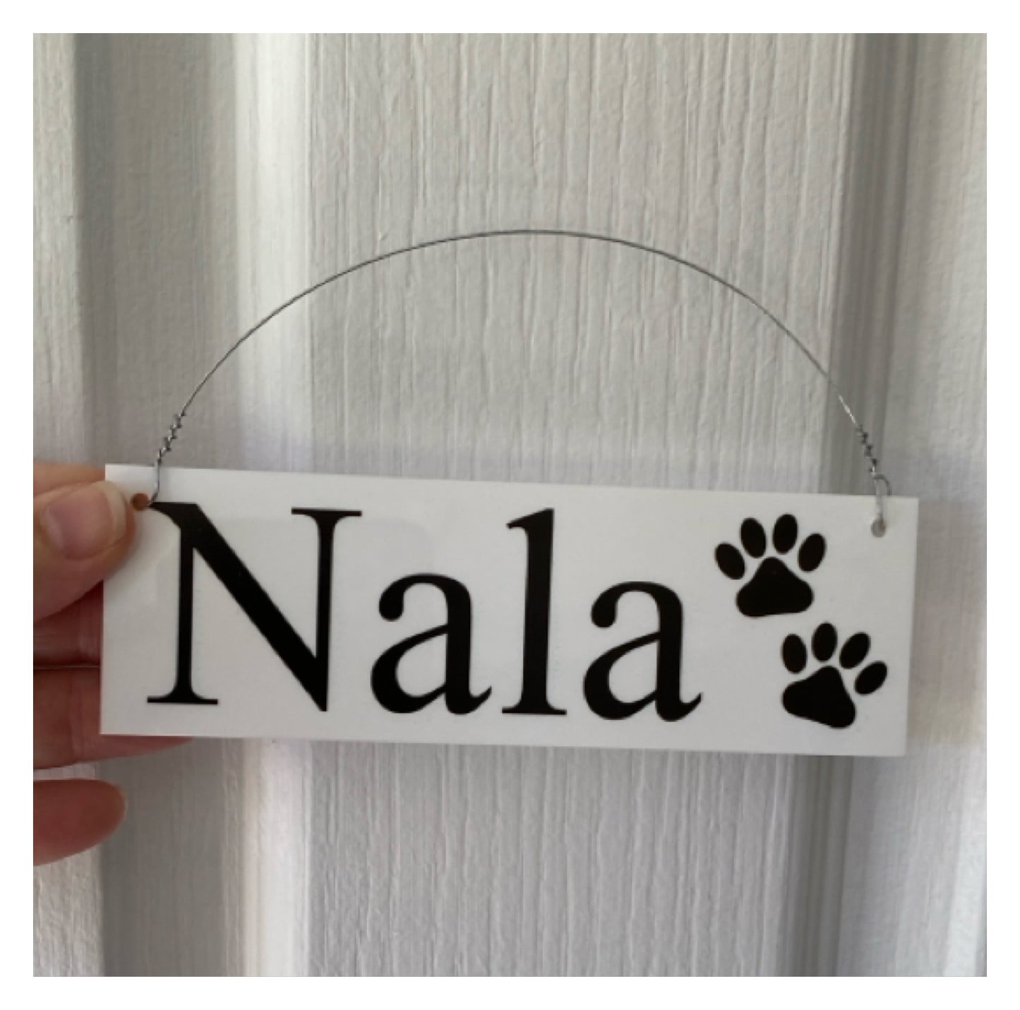 Paw White Pet Cat Dog Personalised Custom Sign