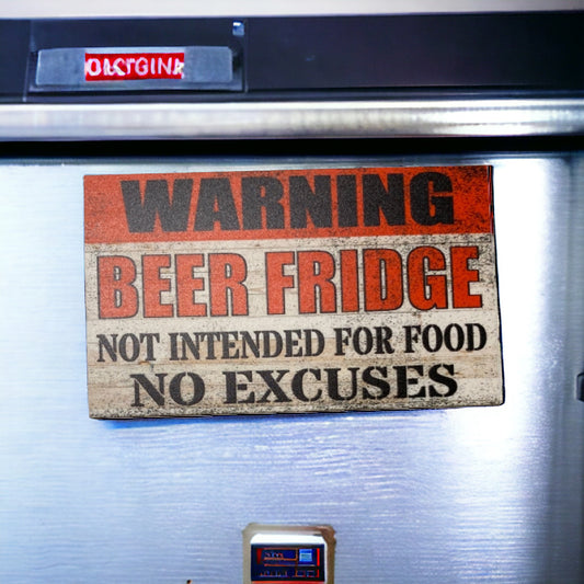Warning Beer Fridge No Food Sign - The Renmy Store Homewares & Gifts 