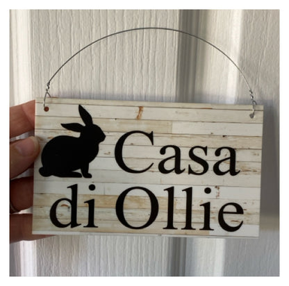 Rabbit Bunny Custom Personalised Sign