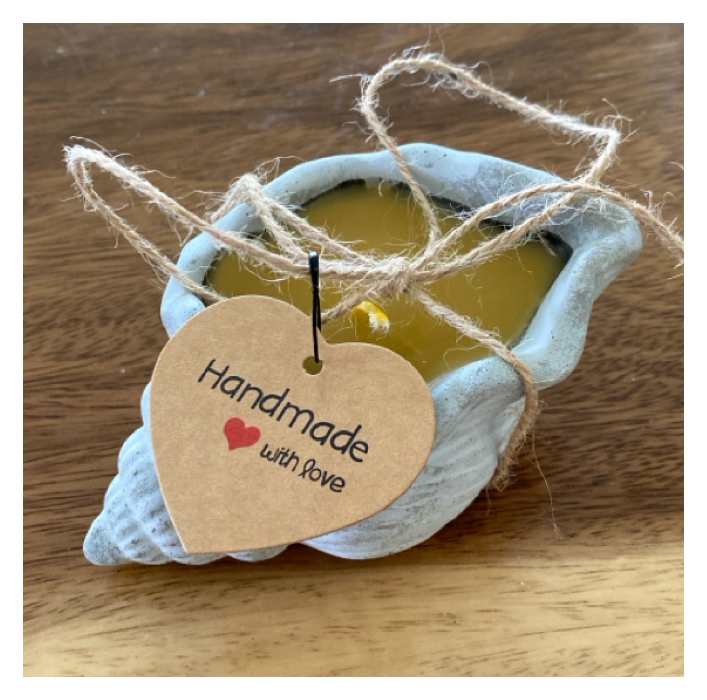 Pure Beeswax Shell Candle Set of 2 Coastal Aussie Handmade